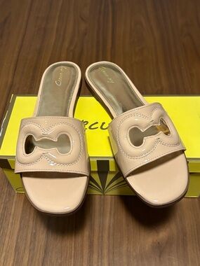 Circus by Sam Edelman Nude Patent Slide Sandals